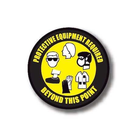 Ergomat 12in CIRCLE SIGNS - Protective Equipment Required Beyond This Point DSV-SIGN 144 #1705 -UEN